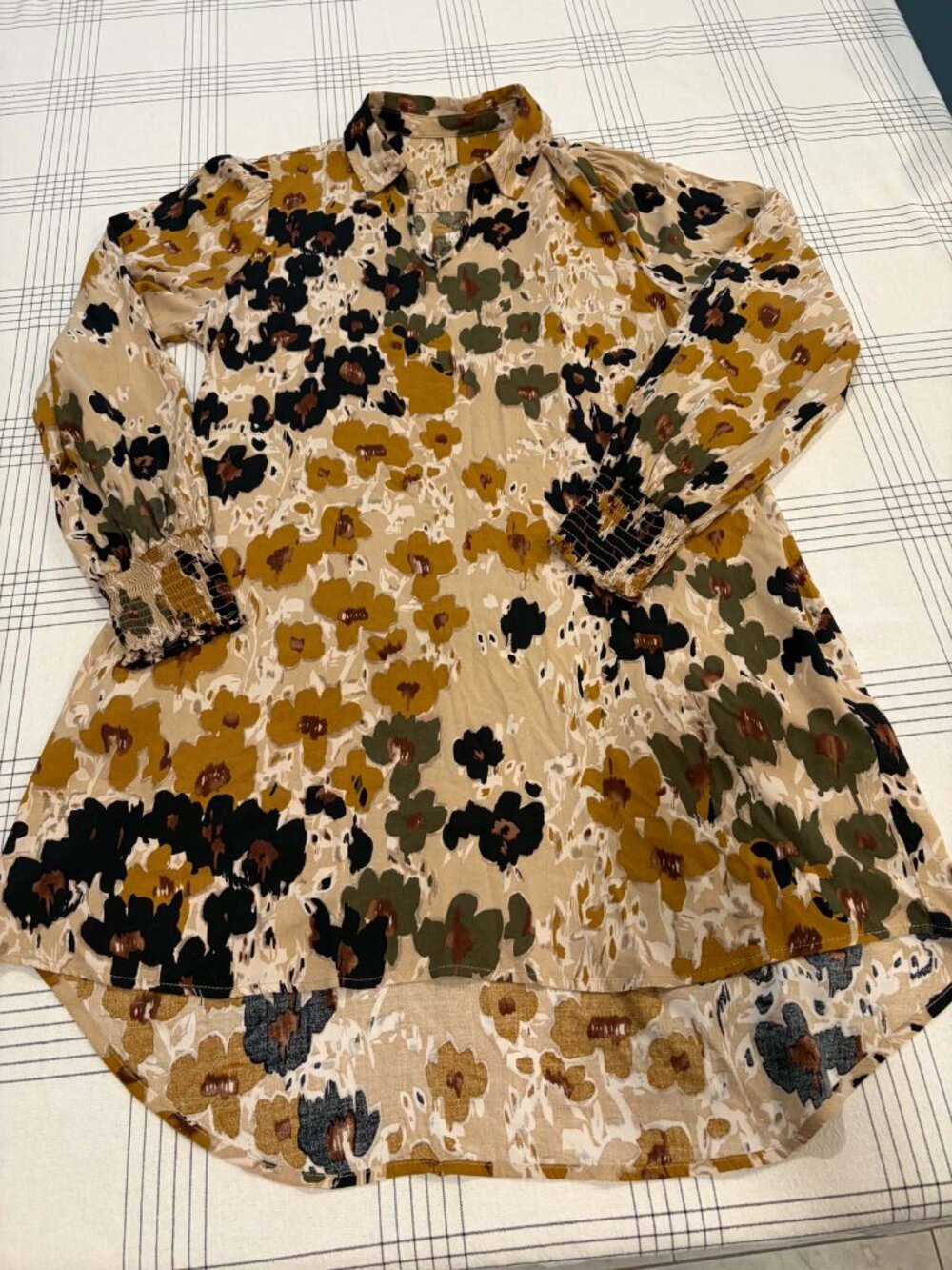 Soyaconcept Floral High-Low Tunic Shirt Dress with Pockets Size M